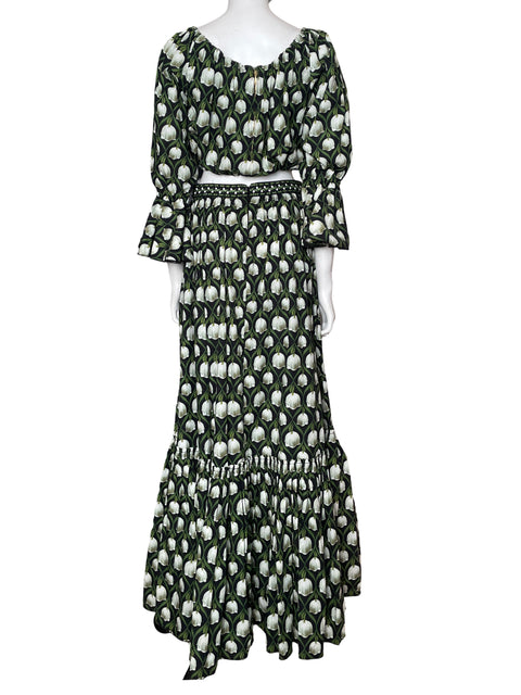 Conjunto Agua Bendita Estampado Maxi Verde - Talla M