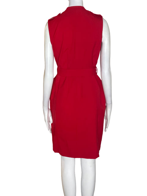 Vestido Sharagano Sin mangas Zipper Rojo - Talla 4