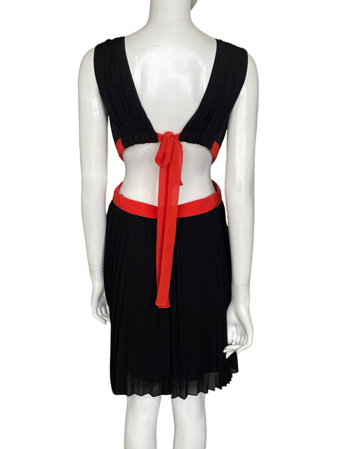 Vestido City Studio Plisado Cuello v Negro - Talla L