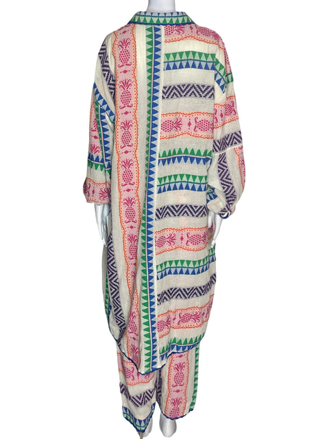 Conjunto Farm de Algodón Pantalón/bluson Estampado Verde - Talla L