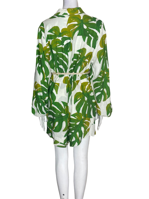 Romper Farm de Lino Fajon Botones Verde - Talla L