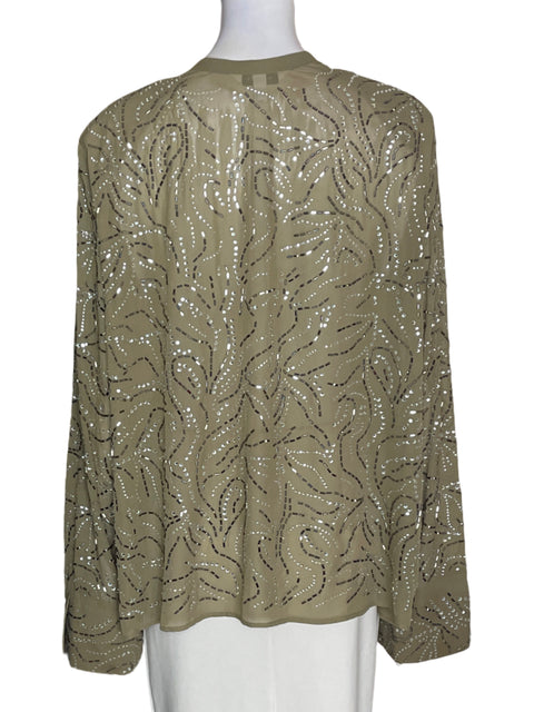 Blusa H&M editons Pedreria Manga larga Verde - Talla L