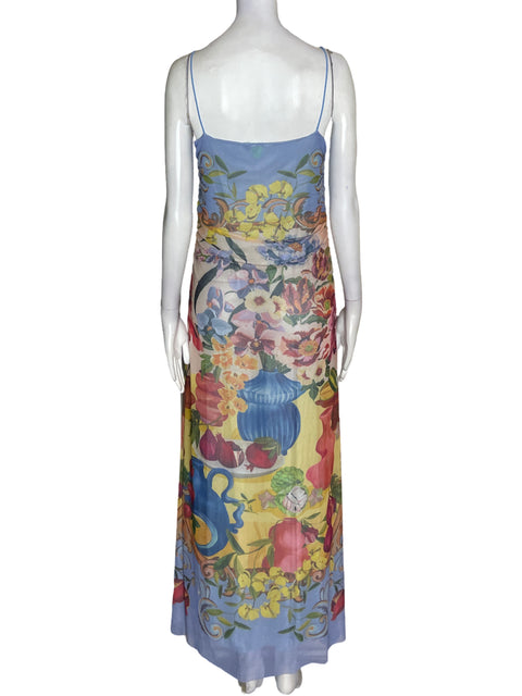 Vestido Farm Tiras Estampado Azul - Talla XL