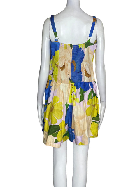 Vestido Farm de Algodón Estampado Midi Azul - Talla XL