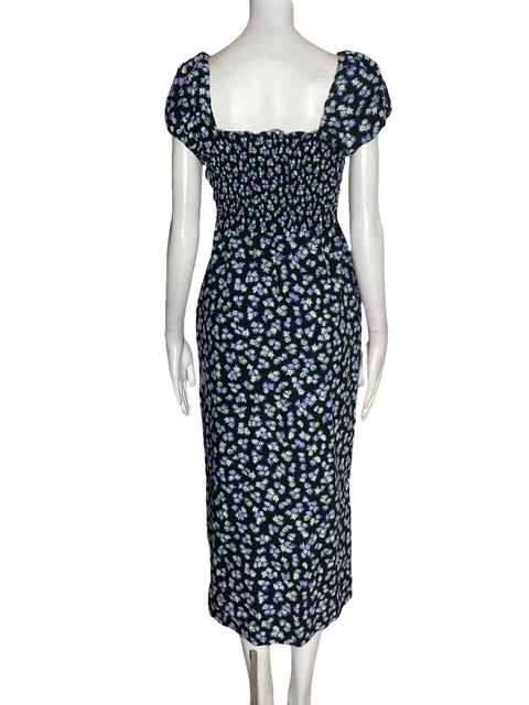 Vestido Zara de Viscosa Elastico Maxi Azul - Talla XL