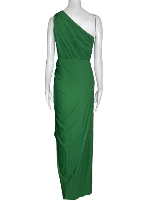 Vestido De Fiesta Tadashi Shoji Oneshoulder Asimétrico Verde - Talla 4