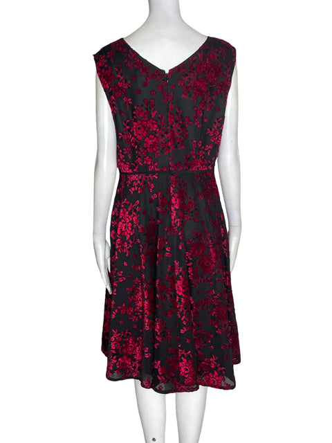 Vestido Tahari Sin mangas Midi Rojo - Talla M