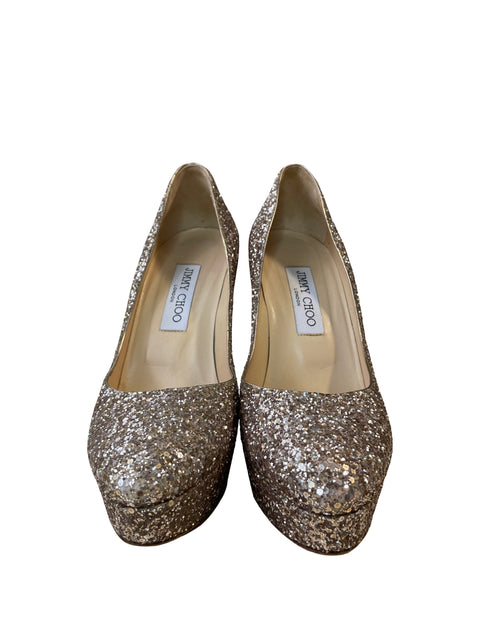 Tacón Jimmy Choo Tacón alto Brillo Dorado - Talla 38.5