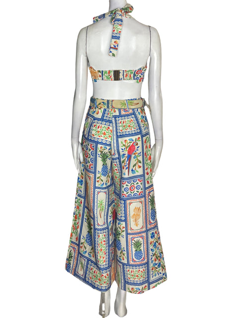 Conjunto Blithe Estampado Palazo Azul - Talla S