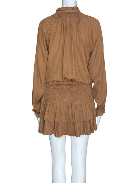 Vestido Mustard Seed Ruchas Manga larga Marrón - Talla S