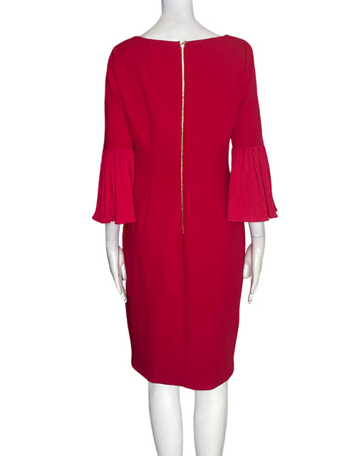 Vestido Calvin Klein Manga larga Plisado Rojo - Talla S