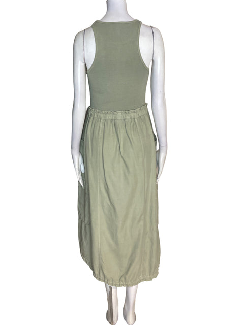 Vestido Daily practice de Algodón Sin mangas Midi Verde - Talla S