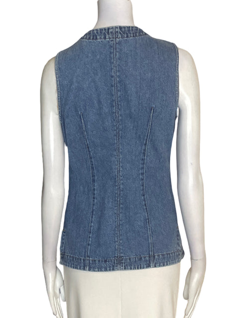 Chaleco Madewell de Algodón Sin mangas Botones Azul - Talla 0