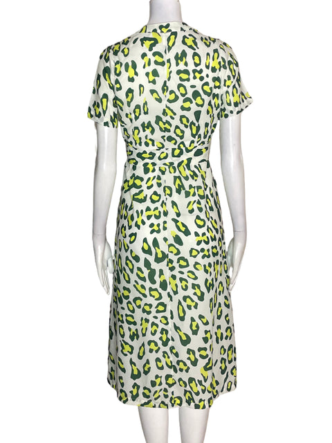 Vestido Kourt Cuello v Manga corta Verde - Talla XS