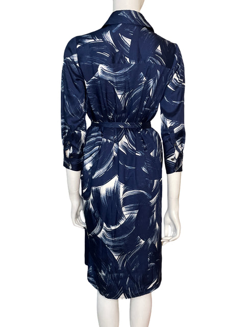 Vestido Banana Republic Estampado Midi Azul - Talla XS