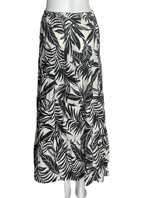 Falda Rachel Zoe de Lino Animal print Maxi Negro - Talla S