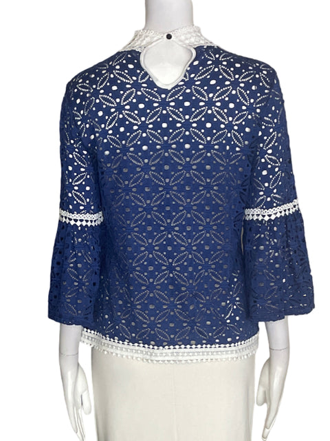 Blusa Cable & gauge de Algodón Tejido Troquelado Azul - Talla S