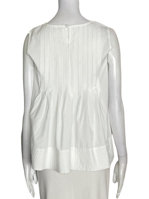 Blusa Only For you de Algodón Plisado Sin mangas Blanco - Talla S