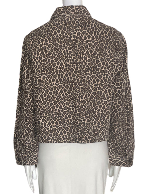Chaqueta Madewell de Algodón Animal print Bolsillo Marrón - Talla S