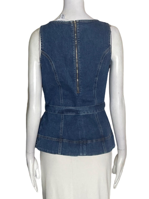 Blusa Aligne de Algodón Fajon Sin mangas Azul - Talla 4