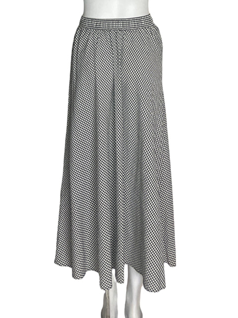 Falda Zara Cuadros Elastico Blanco - Talla XS
