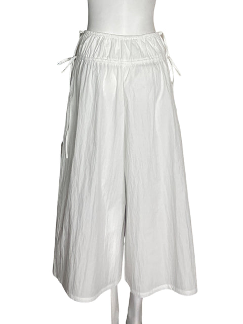 Pantalón Zara Elastico Palazo Blanco - Talla XS