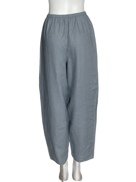 Pantalón Oysho de Lino Bombacho Capri Gris - Talla XS