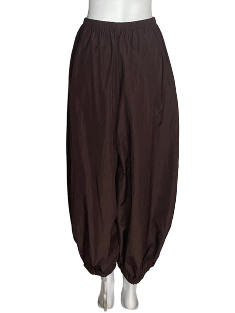 Pantalón Zara Bombacho Liso Marrón - Talla XS