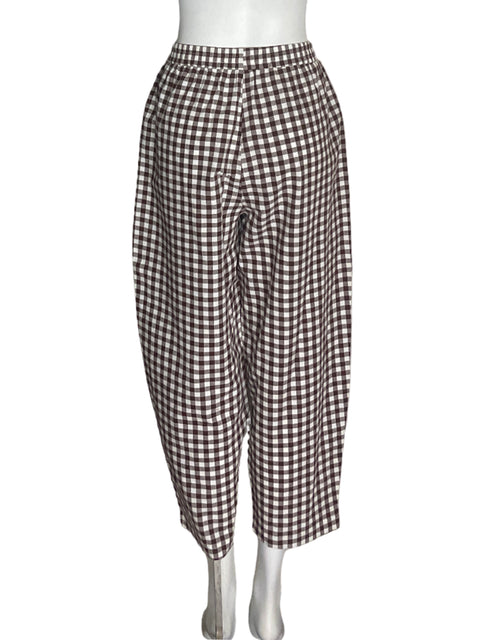 Pantalón Tesoro TPS de Algodón Cuadros Elastico Marrón - Talla S