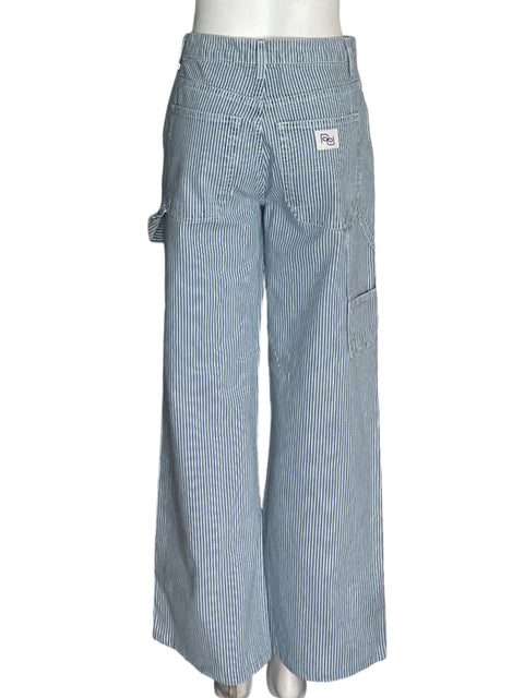 Pantalón Reformation de Algodón Recto Wide-leg Azul - Talla 24