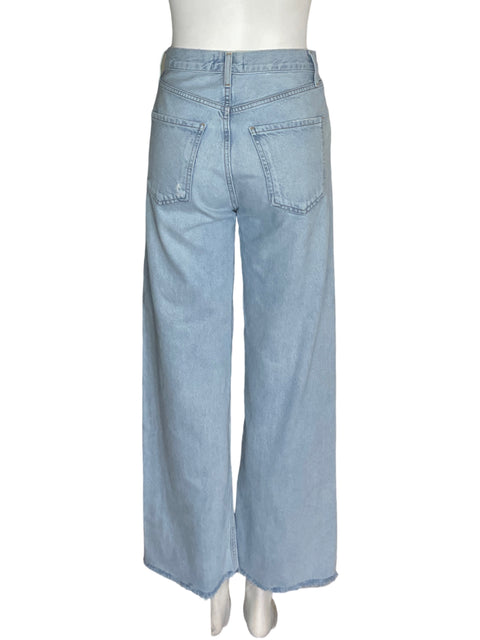 Pantalón Agolde de Algodón Recto Wide-leg Azul - Talla 24