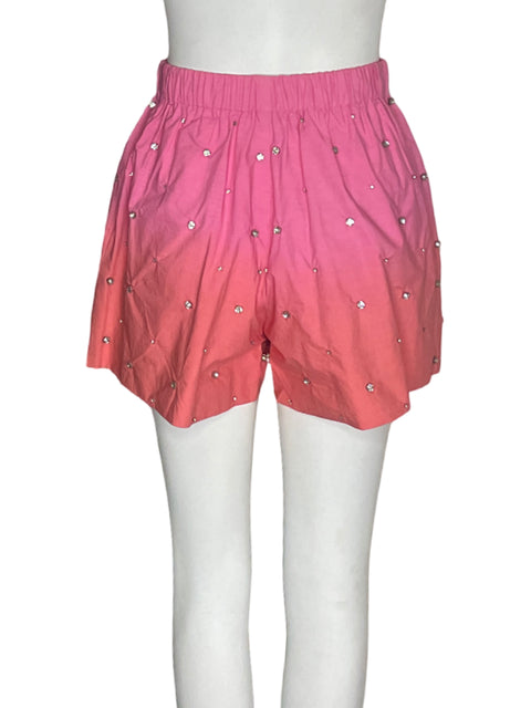 Short Sandro de Algodón Pedreria Elastico Rosado - Talla 34