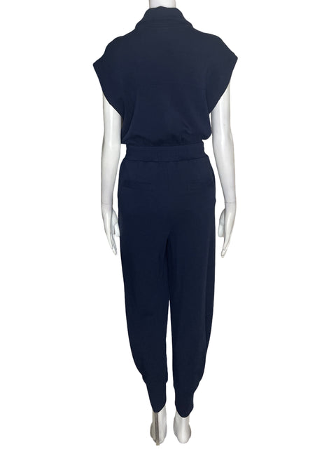 Mono Varley de Algodón Sin mangas Liso Azul - Talla XS