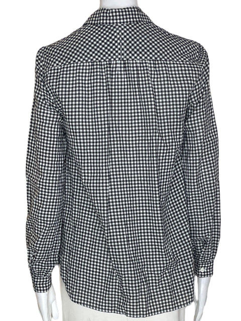 Blusa J.crew Cuadros Manga larga Negro - Talla 0