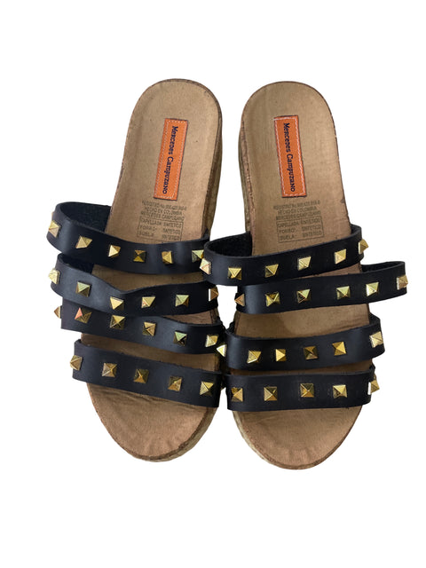 Zapato Mercedes Campuzano Plataforma Tachas Negro - Talla 38