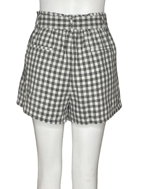 Short She+sky Cuadros Pinzas Gris - Talla S