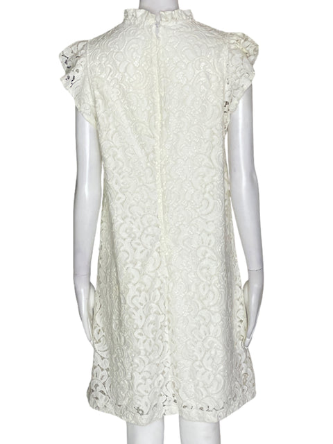 Vestido Eva Longoria Tejido Ruchas Blanco - Talla 2