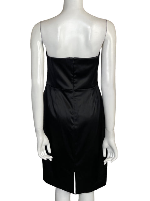 Vestido White House Black Market Strapless Drapeado Negro - Talla 10
