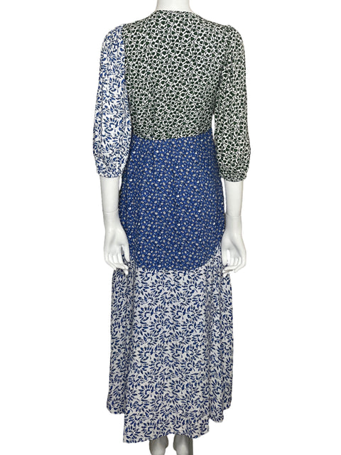 Vestido Ann Taylor Crossbosy Floral Azul - Talla 2