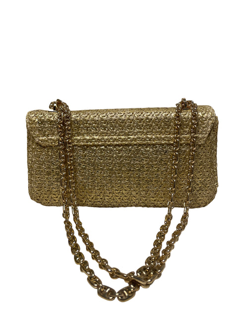 Cartera Sfera Rafia Cadena Beige - Talla U