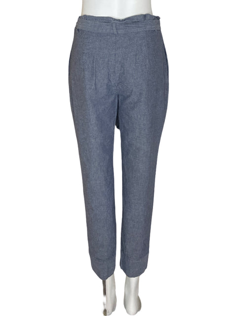 Pantalón Zara Recto Liso Azul - Talla S
