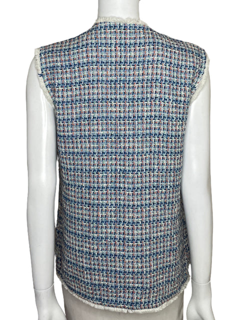 Chaleco Tesoro Tps Tweed Bolsillos Azul - Talla L
