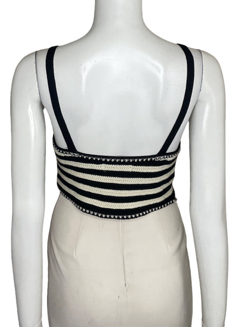 Top Tesoro Tps Crochet Crop Negro - Talla M