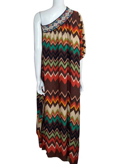 Vestido Albano’s One shoulder Maxi Marrón - Talla U