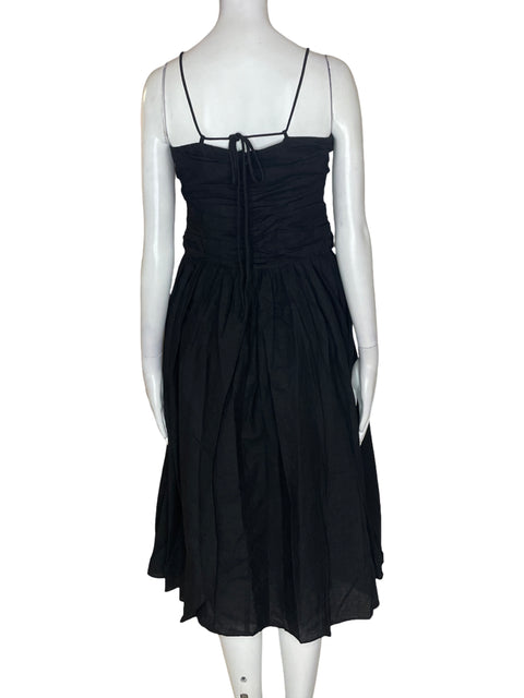 Vestido All:row Midi Plisado Negro - Talla S