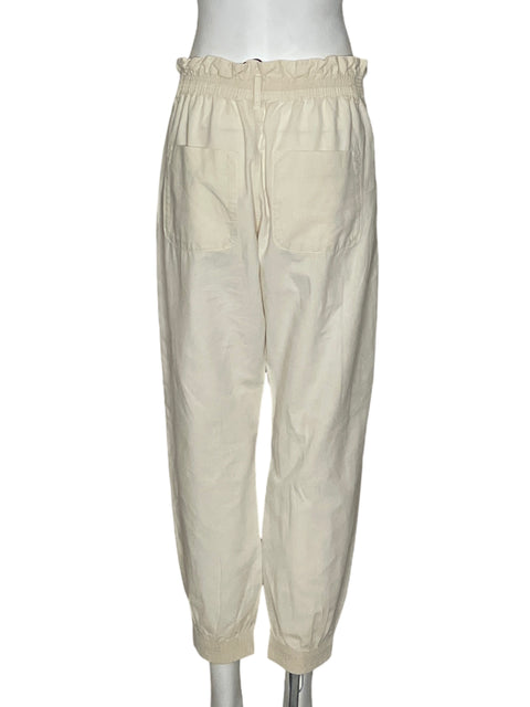 Pantalón Zara Paper bag Liso Beige - Talla 4
