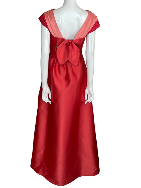 Vestido Lela Rose Maxi Lazo Bolsillos Naranja - Talla 8