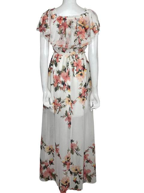 Vestido White House Black Market Vuelos Floral Blanco - Talla XS