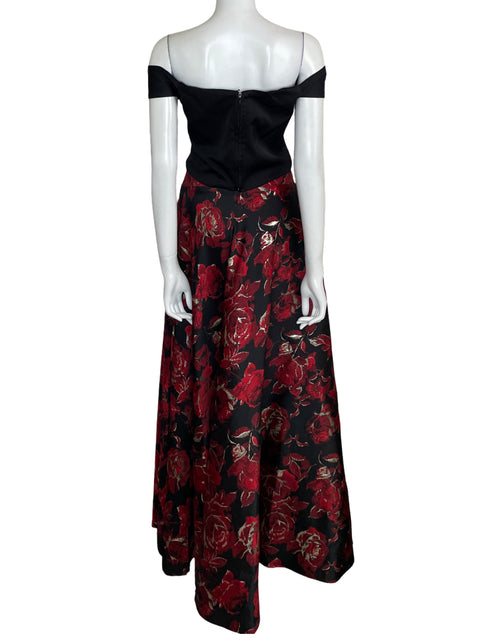 Conjunto Johanna Maldonado Top Falda maxi floral Negro - Talla S