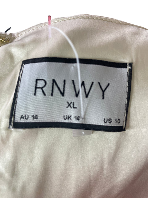 Vestido Rnwy Midi Bicolor Tiras Beige - Talla XL